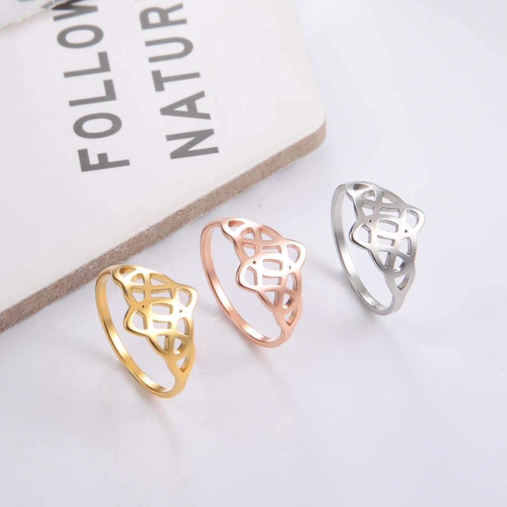 Vintage Celtics Knot Rings Women Stainless Steel Wedding Triquetra Ring Amulet Jewelry Gift for Lover Mother