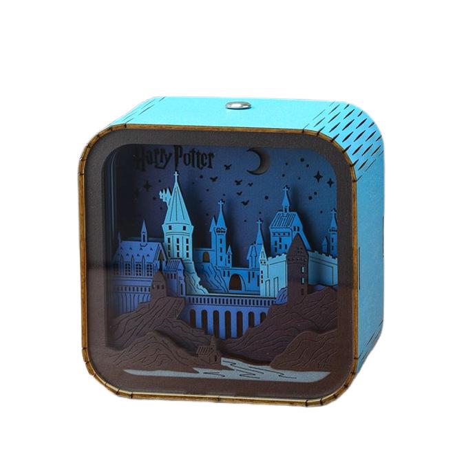 Ночник «Гарри Поттер Хогвартс» из дерева – Креативный подарок на день рождения и настольное украшение для детей