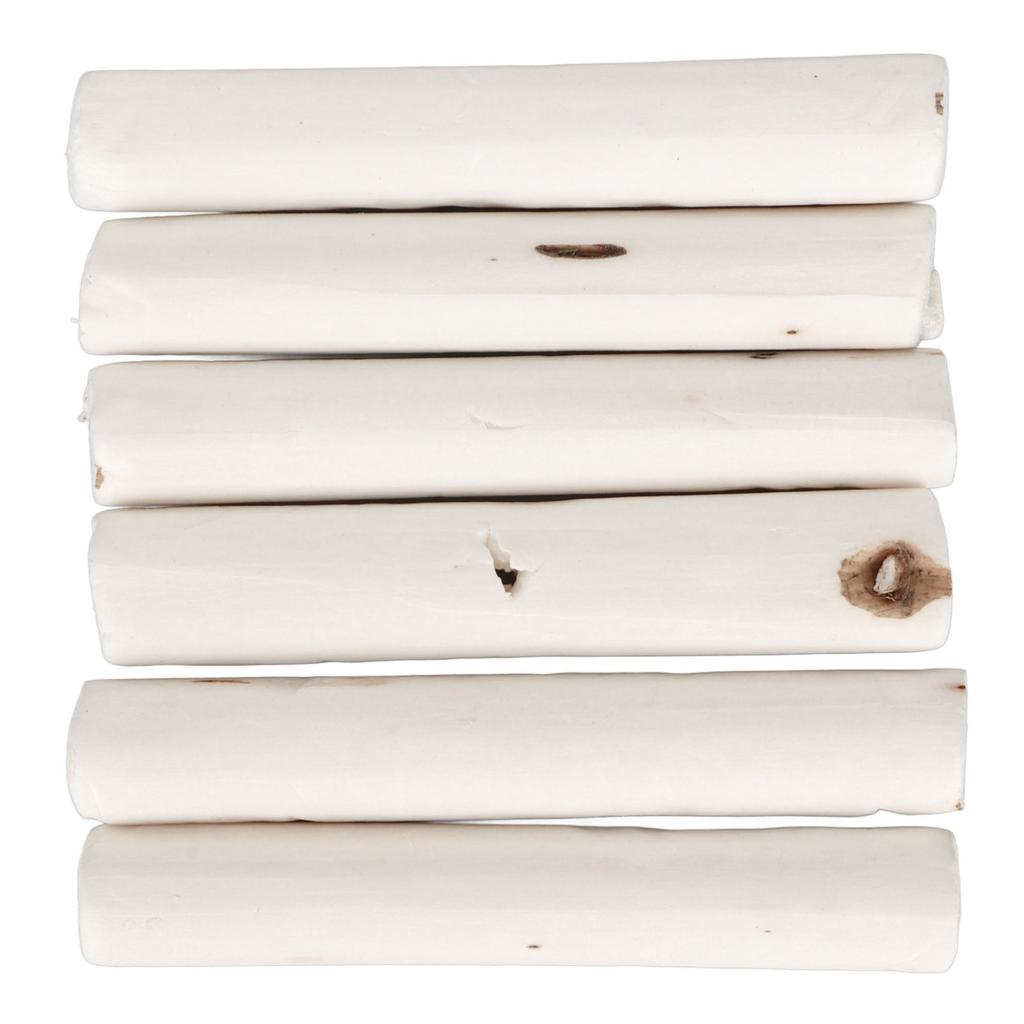 Bird Chewing Sticks Lightweight Barkless Wooden Foot Toy Parrot Shredding Stick for Budgie Cockatiel 6pcs