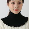 Теплый вязаный воротник-шарф, женский водолазка, вязаный ложный воротник, съемный шарф, теплый зимний ветрозащитный оборки, шарф-обертка
