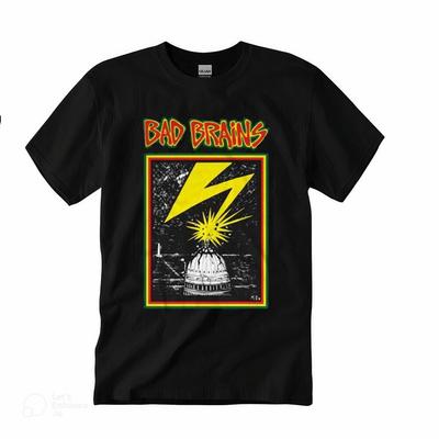 BAD BRAINS, Хлопковая футболка Capitol, Совершенно новая футболка, Футболка с коротким рукавом, Круглый вырез, Унисекс футболка