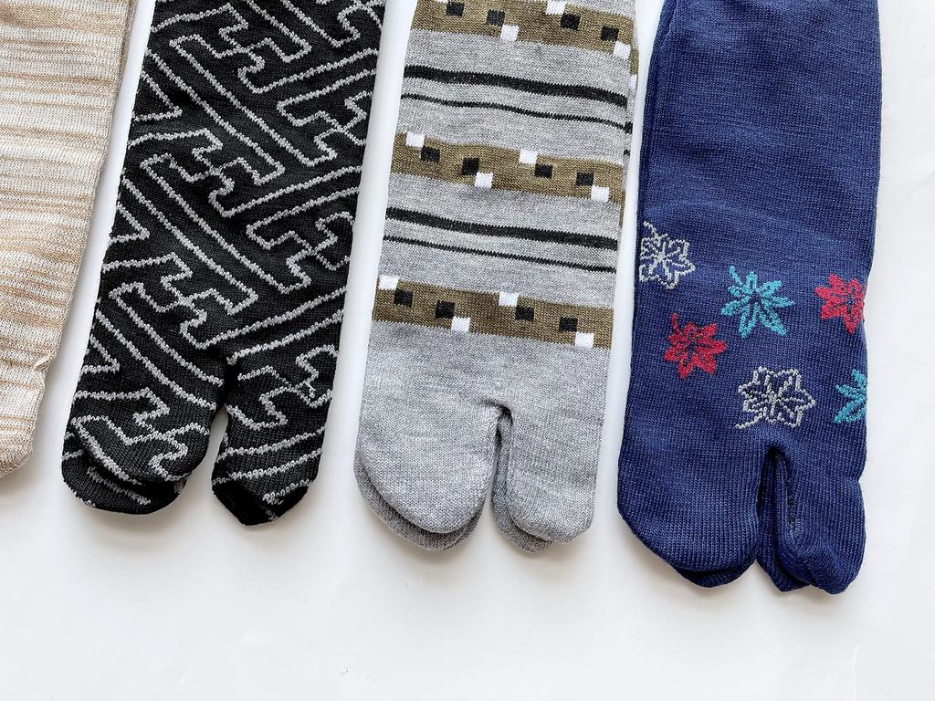 EM Wear Japan Comfortable Cotton Blend Tabi Socks with Heels and Japanese Value Pack of 5 of Your Men's Patterns. (Pattern Choice).