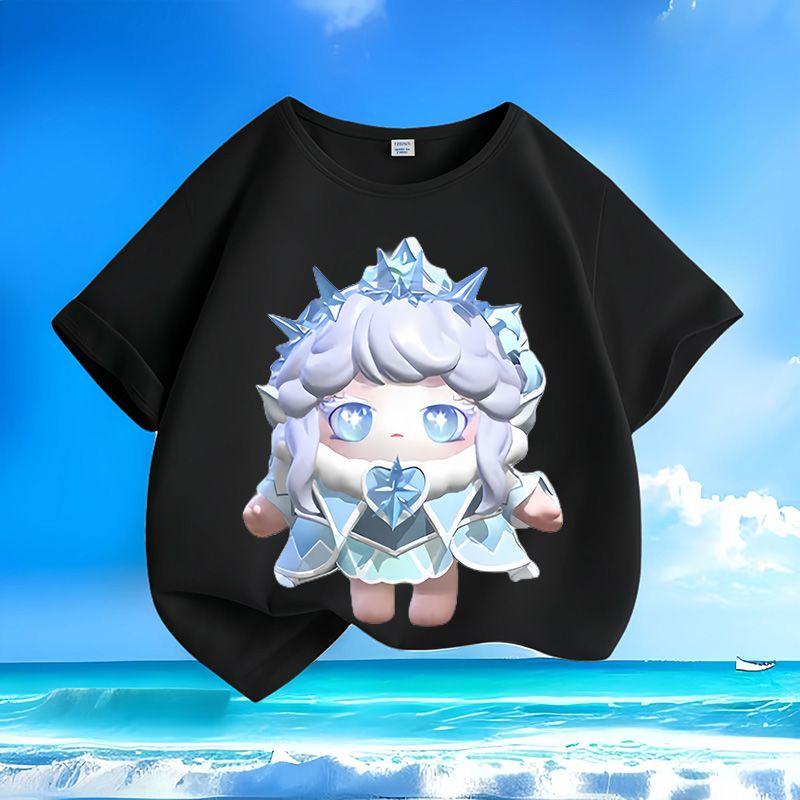 Детская футболка с принтом 'Яйцо' для вечеринки, Летняя свободная футболка для мальчиков и девочек