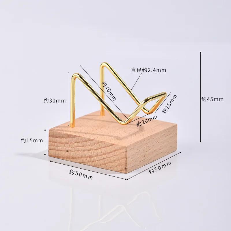 Paper Holders Gold Geometric Napkin Holder with Wooden Base - Modern Tabletop Tissue Rack for Kitchen & Dining Table