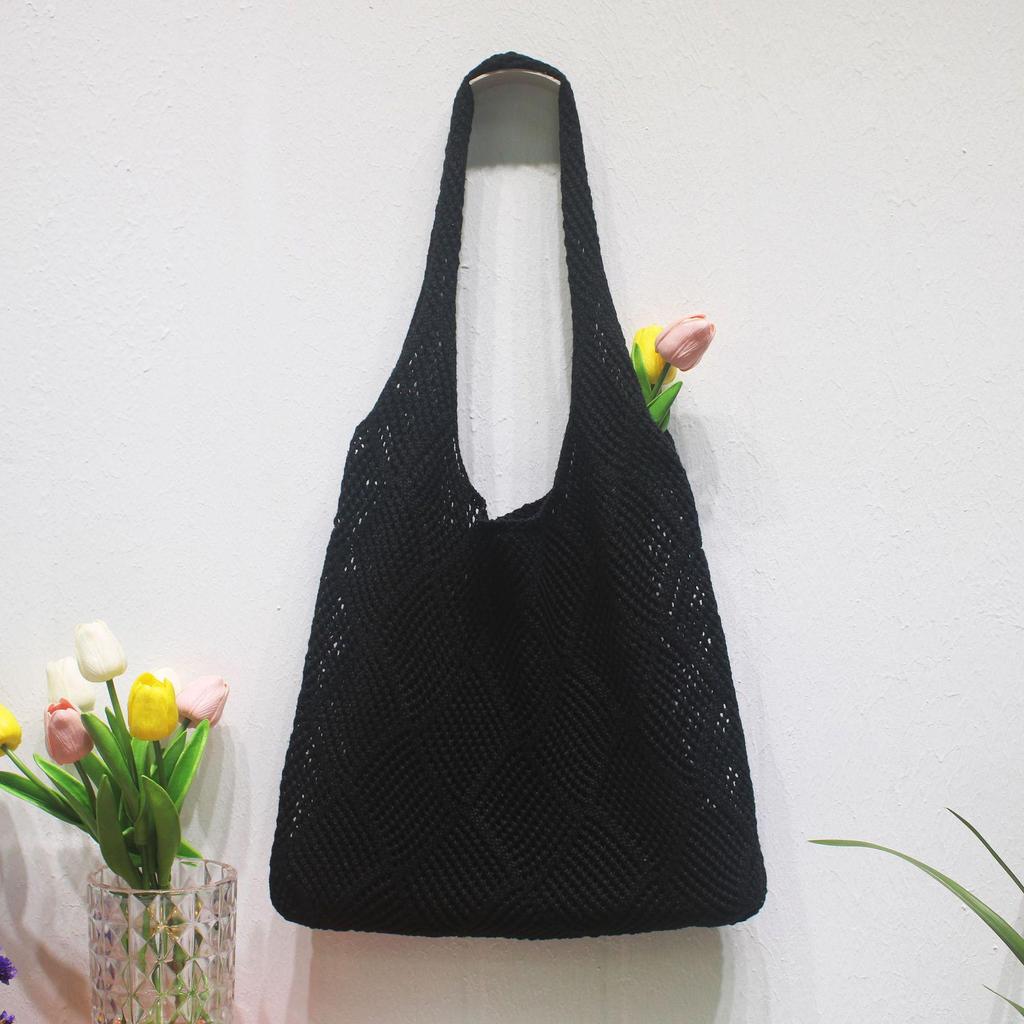 Легкие и эстетичные женские летние вязаные крючком сумки-тоут — идеально подходят для пляжа, шопинга и вечеринок