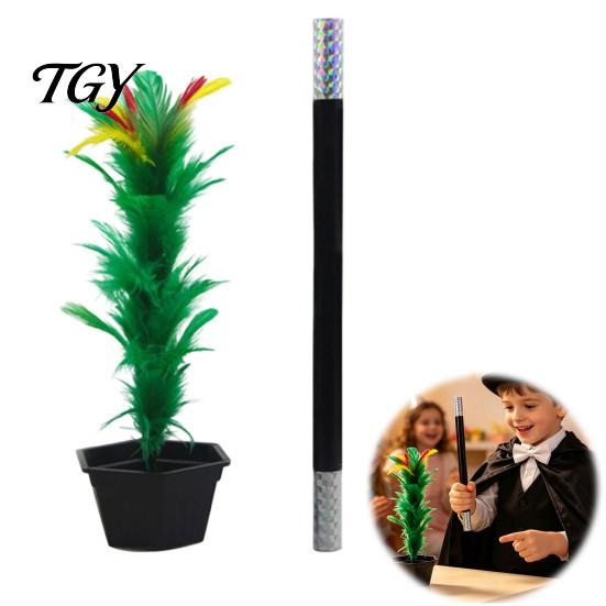 Stage Performance Props Stick to Flower Magic Trick, Appearing in Pot from Wand, Talent Show Up Close Trick for Street Performance, Parties