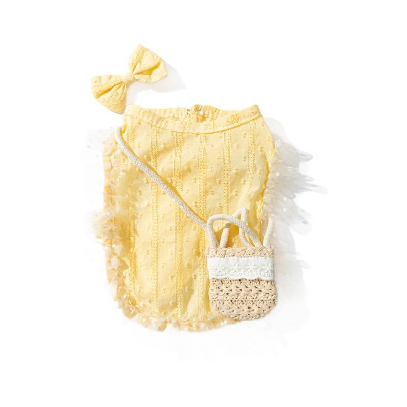 Dog Clothes Spring Summer Princess Wind Messenger Bag Dress Small Dog Than Bear Fairy Dress Cat Pet Clothes