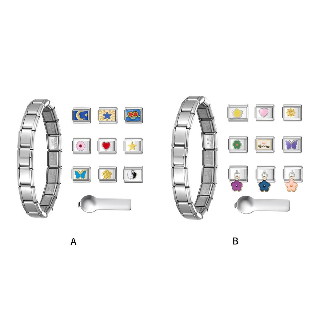 Итальянские Модульные Браслетные Соединители Ювелирные Аксессуары Текстура Нержавеющей Стали Подходит для Любителей Ювелирных Изделий