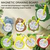Kids Magnetic Beads Drawing Board Toddlers Animal Fruit Tablet Toy with Beads Magnet Stylus Pen Portable Airplane Car Ride Activities Keychain Toy