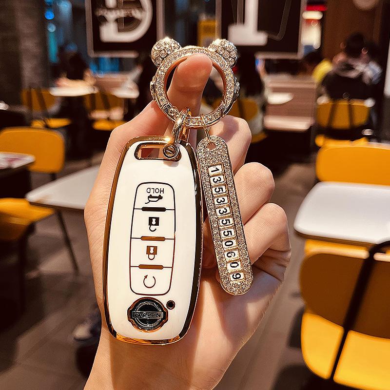 Применимо2023Новый чехол для ключей Nissan Teana Xuan Yi Сумка Nissan седьмого поколения Qashqai Qijun Shell22Сумка с пряжкой