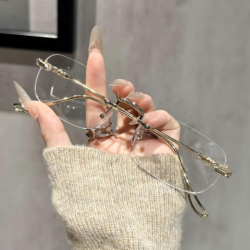 1 шт. женских безободковых элегантных и модных прозрачных очков, подходящих для повседневной жизни