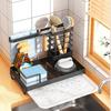 Сливная полка для кухонной столешницы, устойчивая к ржавчине, прочная, несущая многоцелевая полка для хранения, держатель для губки с