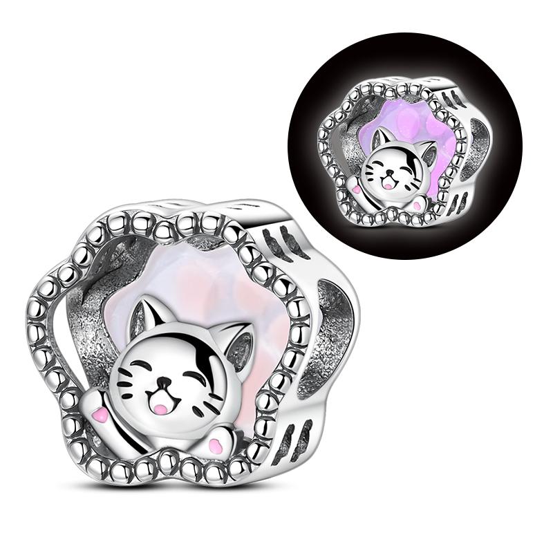 Copper Charms Luminous Beads Firefly Chameleon Fit Original Bracelet Pendant Diy For Woman Jewelry