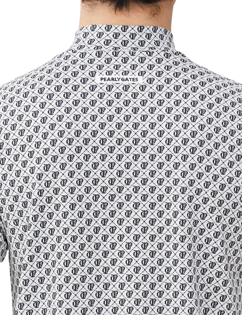 PEARLY GATES Short Sleeve High Neck Shirt Monogram Golf Undershirt x Navy Size 6 Men's (Moisture-Wicking, Quick-Drying, Pattern) / / 053-4167305