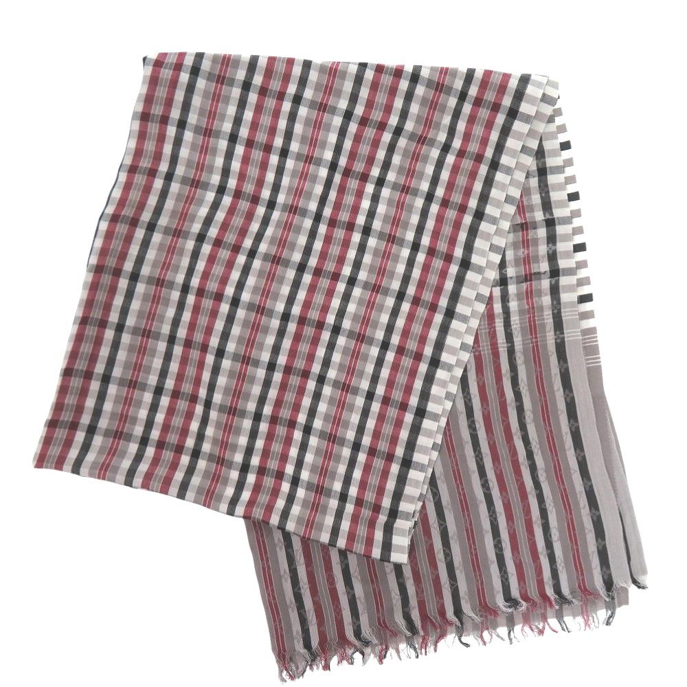 Б/у ОРИГИНАЛЬНЫЙ LOUIS VUITTON M75581 Шарф-палантин Etol Madras Check Monogram хлопок