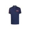 Polo SS23 Однотонная повседневная рубашка поло с вышитым логотипом с коротким рукавом, мужские топы, темно-синего цвета 710814437-003