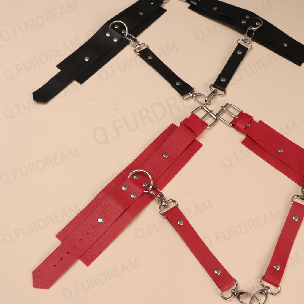 Leather Erotic Handcuffs Ankle Adjustable Restraint Sex Cuff BDSM Bondage Slave Sex Toys For Couple Adult Games New Exotic