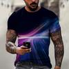 Men'S T-Shirt Short Sleeve Printed Summer Round Neck Top Trend Casual Sweatshirt