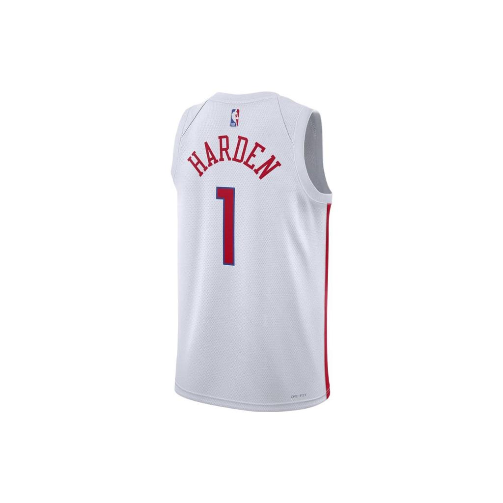 Nike NBA Quick-Dry 76ers Harden City Edition Tank, Fan Version 2022-23 Топы унисекс, белые DO9606-107
