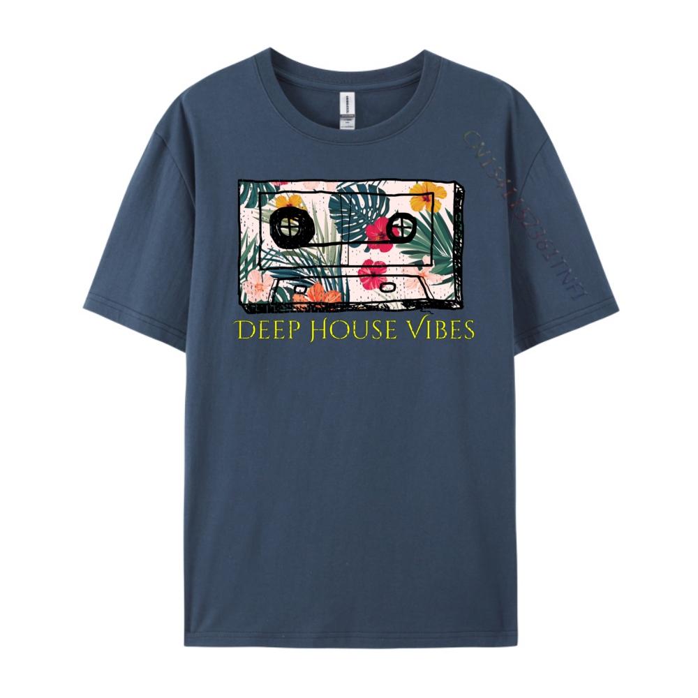 Deep House House Music Cassette Tape T Shirts For Unisex Original Unisexs Tshirts Graphic Cotton Short Sleeve