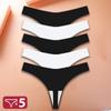5Pcs/Set Sexy G-String Underwear Female T-back Intimates Lingerie Seamless Low Waist Underpants 10 Color Lady Bikini Panty XS-XL