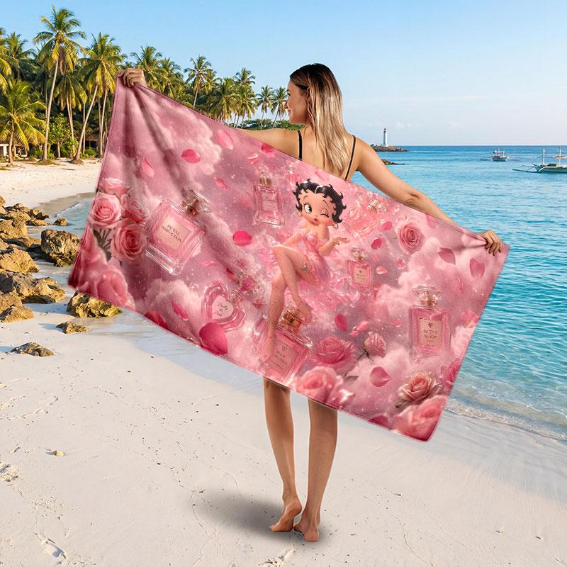 Large Beach TowelBetty Boop Soft Absorbent Towel Beach Bath Home Use