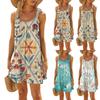 (Куниде) Женское модное летнее пляжное повседневное милое мини-платье без рукавов с принтом