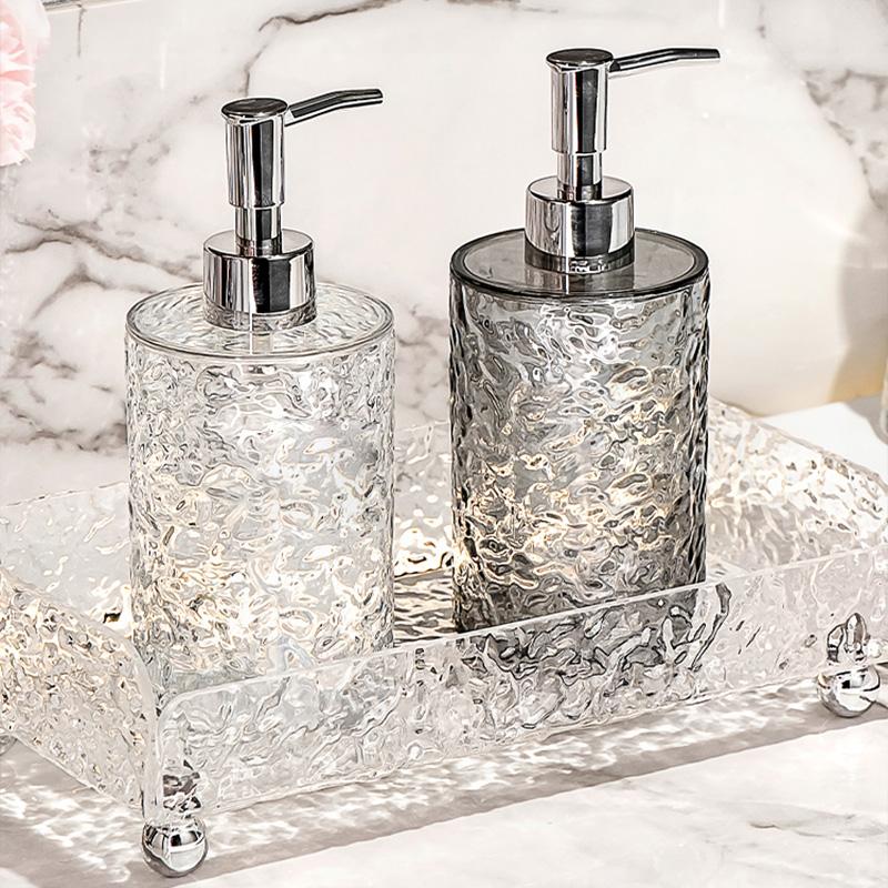 Пластиковый дозатор для мыла с помпой 400 мл Бутылка для дозирования мыла Легкая роскошь Прозрачный Контейнер для жидкого мыла, шампуня, лосьона, дезинфицирующего средства для рук