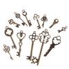 13Pcs Mix Jewelry Antique Vintage Old Look Skeleton Keys Tone Charms Pendants
