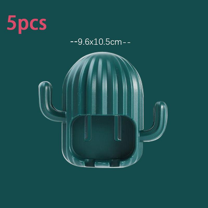 5 шт. Бытовой держатель зубной щетки без перфоратора Nordic Color Cactus, простой настенный держатель для электрической зубной щетки