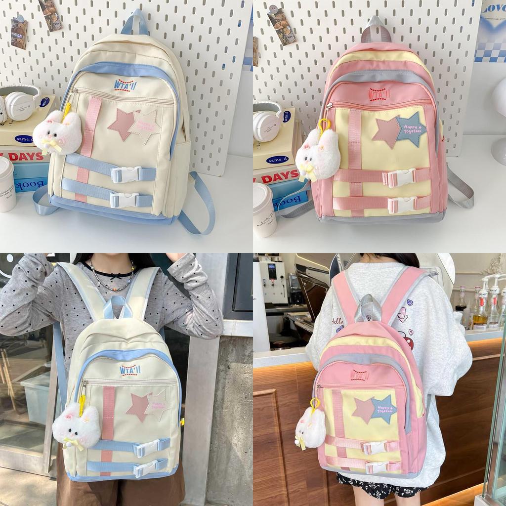 Spacious And Stylish Korean Design Backpack Unisex Casual Waterproof Nylon Bag