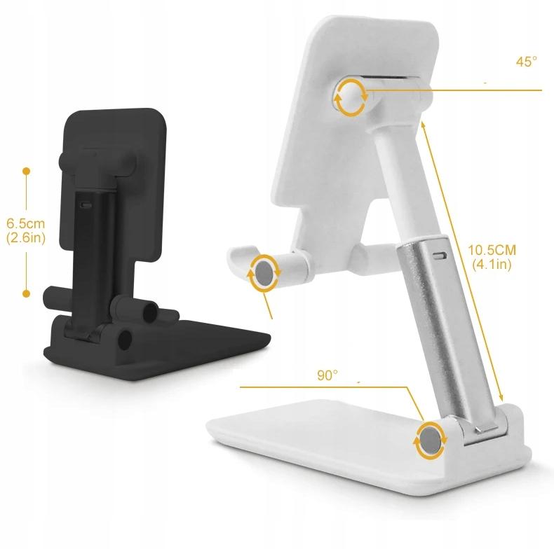 Stand Tablet Phone Holder For Desk Foldable 4-13" Black