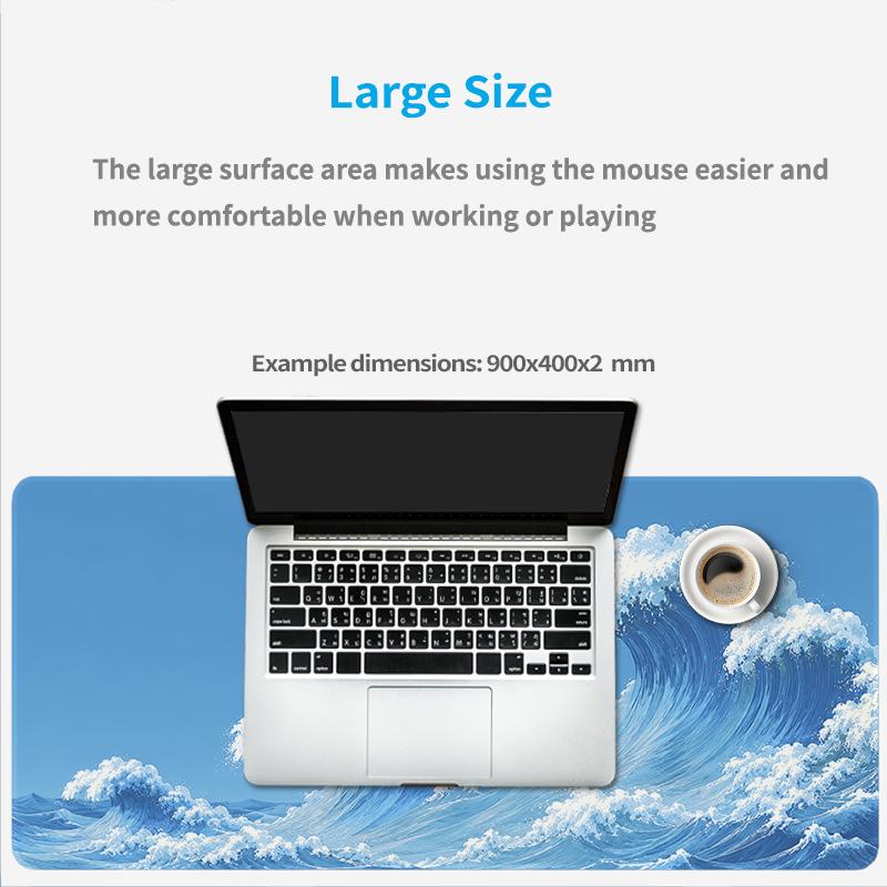 Mouse Pad Blue Sky White Wave Gamer XL Large New Mousepad XXL Desk Mats Office Soft Natural Rubber Laptop Desktop Mouse Pad