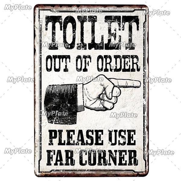 [MyPlate] Bathroom Rules Vintage Metal Sign Plaque Toilets Tin Sign Wall Decor For Pub Club Man Cave Bar Decoration Tin Plates