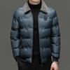 Men Autumn Winter Cotton Jacket Fur Collar Warm Comfortable Padded Thickened Down Jacket Solid Clothes Coat