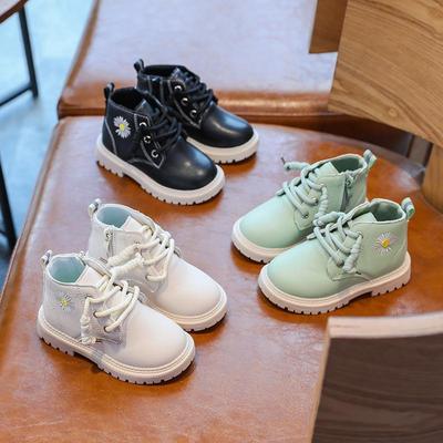 Детские ботинки martin с мартиниками, осенняя обувь, непромокаемые нескользящие ботильоны для мальчиков и девочек, детские кожаные модные ботинки