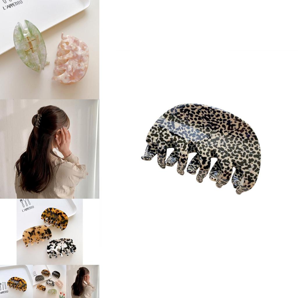 Большая овальная заколка-краб для волос с коровьим принтом 8 см для женщин, стильный ретро-дизайн