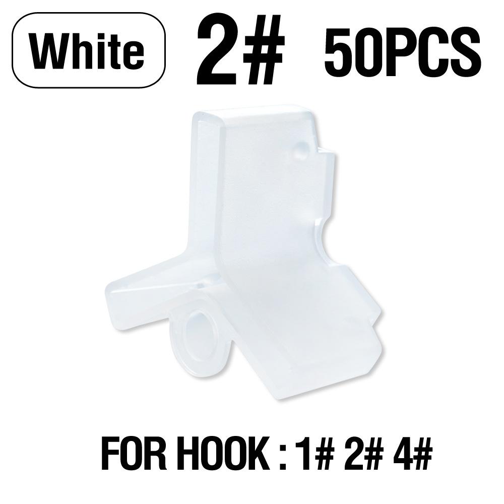 50Pcs/100Pcs Plastic Treble Hooks Protective Cover White/Yellow Fishhook Anti-Scratch Protective Cover Carp Fishing Accessories
