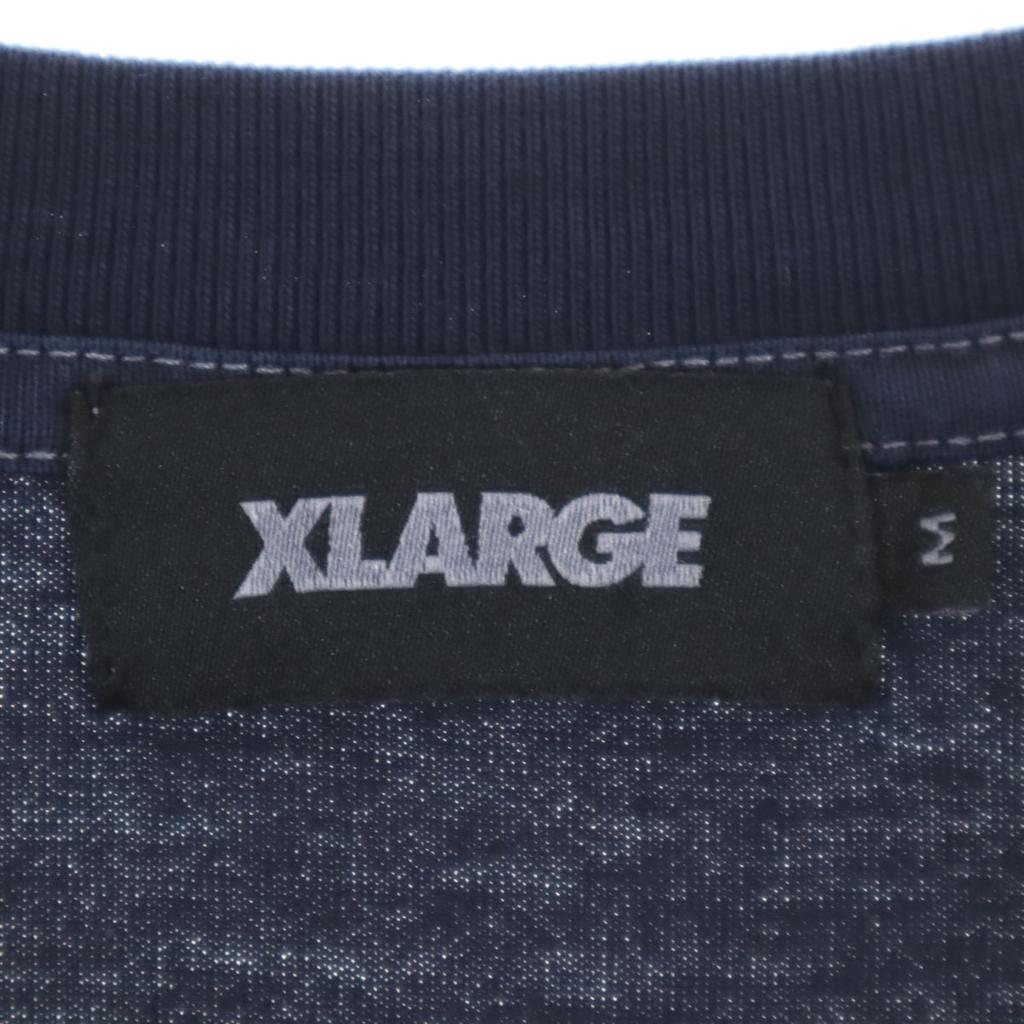 Xlarge Футболка с длинным рукавом, принт на спине, размер M, темно-синяя, Ron T, мужская, б/у