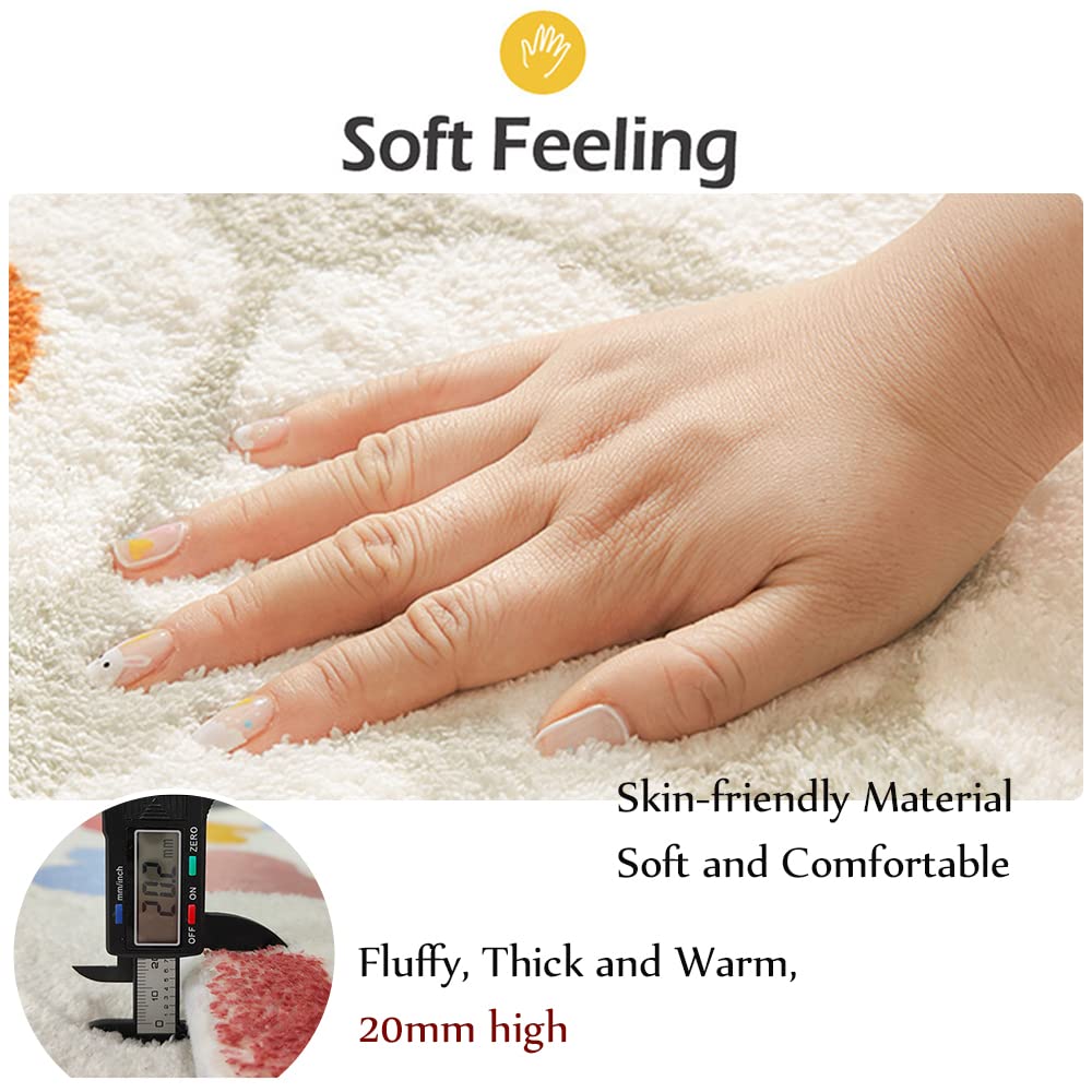 Скандинавские ковры Круглые Милые в форме цветка Пушистые Мягкие С коротким ворсом Противоскользящий коврик для ванной Комнаты Спальни Детской Комнаты Домашний декор