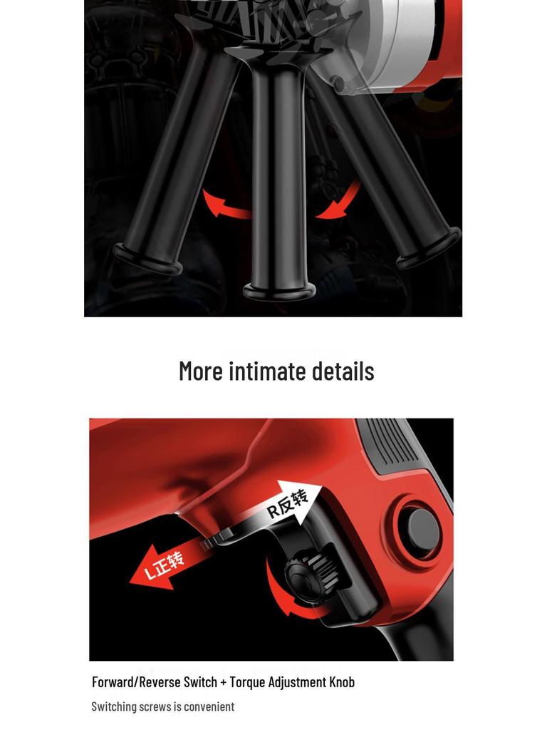 Мощная ударная дрель с регулируемой скоростью и перфоратор Электрическая отвертка