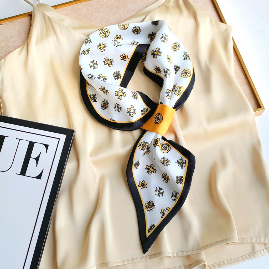 Длинный маленький шелковый шарф, высококачественная сумка для шарфа, универсальная подходящая к рубашке, шарф