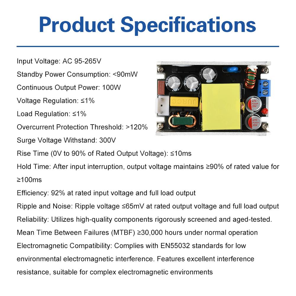Компактная плата GaN-блока питания AC 95-265V для платы питания AC 95-265V на DC 24V 4A / 12V 8A 100W/150W Высокомощный импульсный блок питания