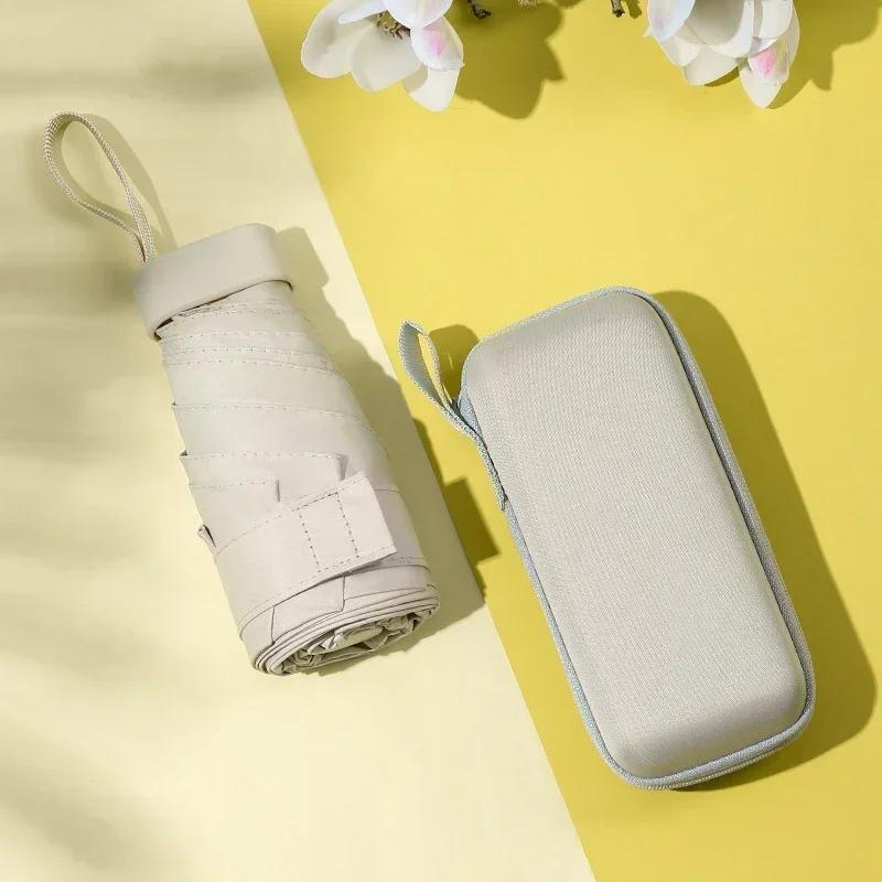 Портативный нейтральный зонт с коробкой Устойчивый к УФ-лучам Зонт высокой плотности Зонт с низкой прозрачностью Дождевой и солнечный зонт двойного назначения