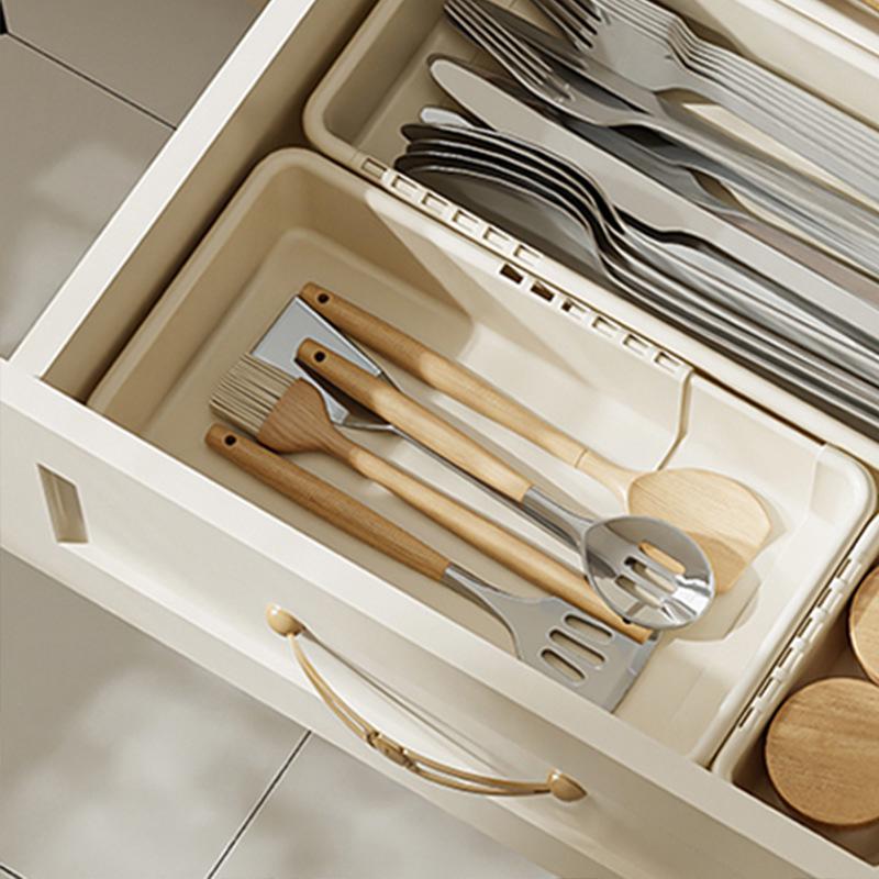 Регулируемый телескопический ящик для хранения с комбинированными отделениями — идеально подходит для кухонных столовых приборов, носков и многого другого