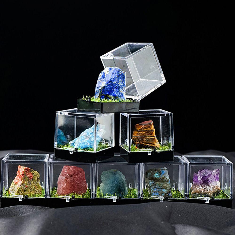 Многоцветный природный минеральный образец неправильной формы кристаллический камень образцы подарки руда коробки