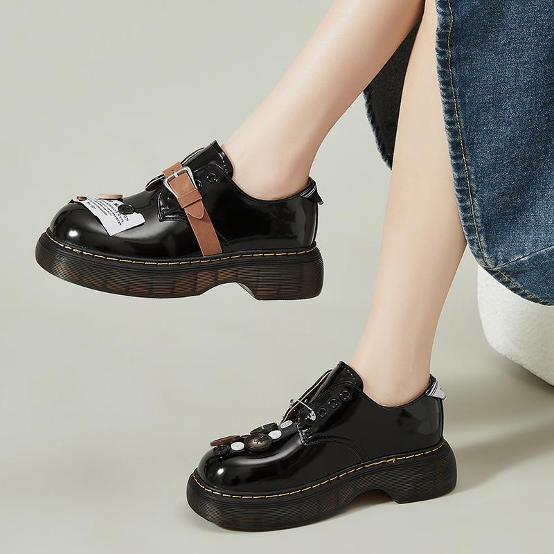 Женские мокасины Мэри Джейн на толстой подошве Bosi Niche Design 2025 года