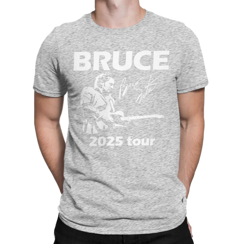 Men Women Bruce Springsteen Singer 2025 Tour T Shirt Pure Cotton Graphic Printing T-Shirt Top Clothing