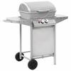VidaXL Gas Barbecue with 2 Cooking Zones Steel Silver