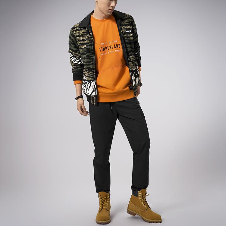 Timberland Спортивная толстовка с круглым вырезом в стиле камуфляжа с тигровыми полосками, мужская толстовка оранжевого цвета A27FR-U37